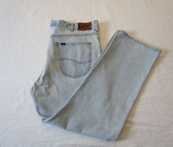 Jean LEE Brooklyn homme 100% coton coupe droite straight Taille 50 W40 L30 Bleu clair délavé (J277)