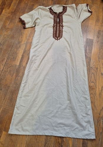 Abaya garcon beige et marron taille 12 ans