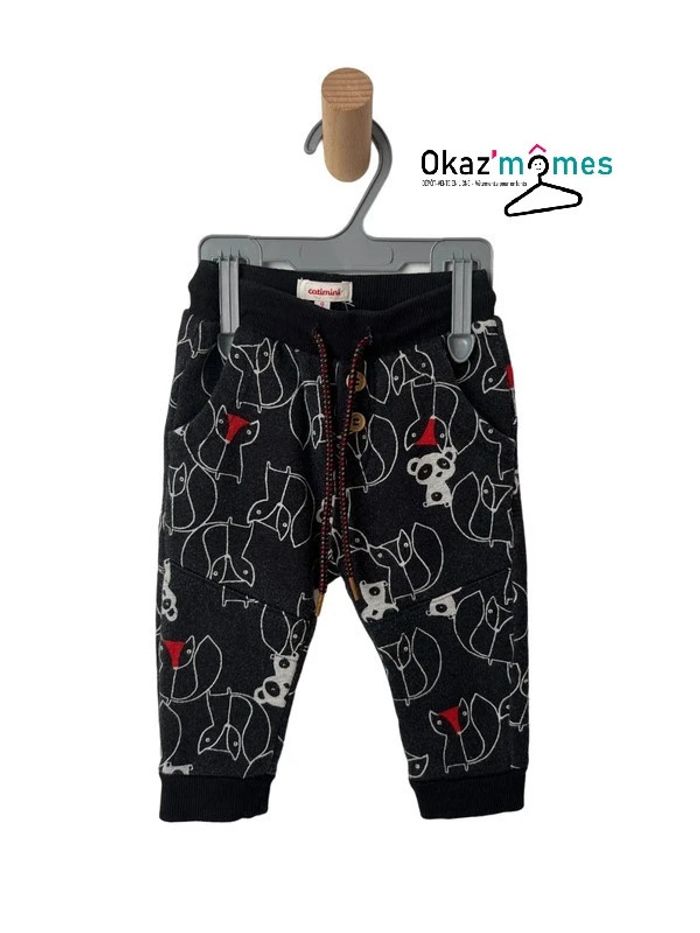 Jogpant noir chiné motifs animaux - Catimini 9 mois (71cm)