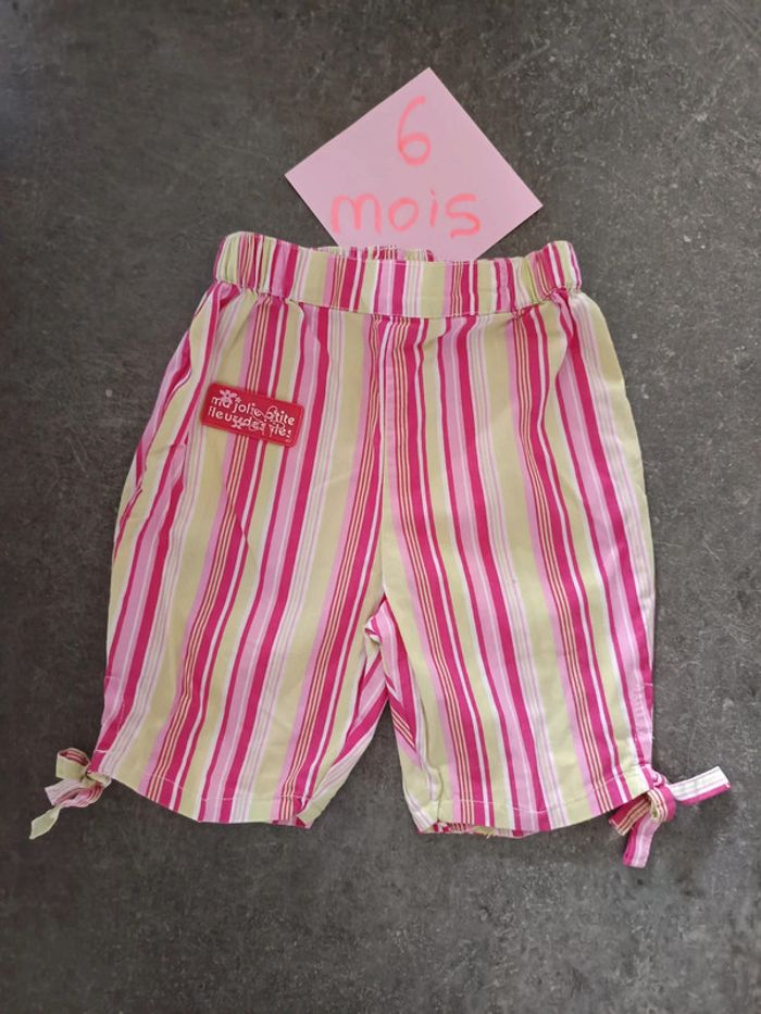 Pantacourt rayé 6 mois