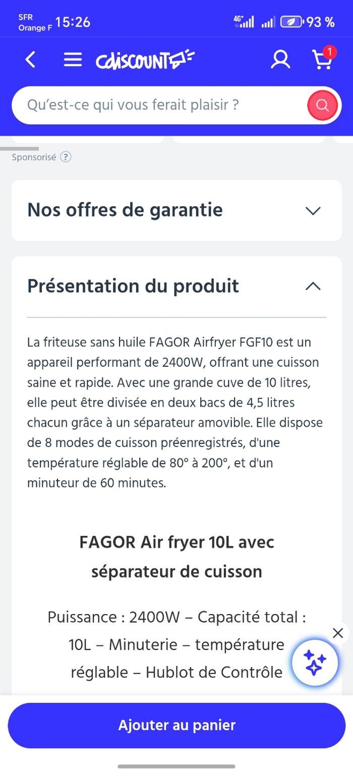 Airfryer fagor 10 litres - photo numéro 10