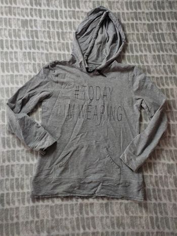 Sweat capuche gris Kiabi taille S 36