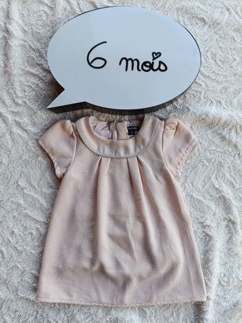Robe rose poudré de fête anniversaire mariage Noël Fille 6 mois Kiabi