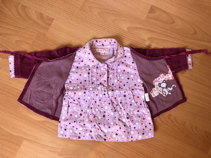 Joli haut ML 2 en 1 rose et prune Grain De Blé T. 6 mois TBE - photo numéro 3