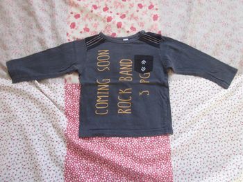 T-Shirt manches longues gris foncé 12 mois