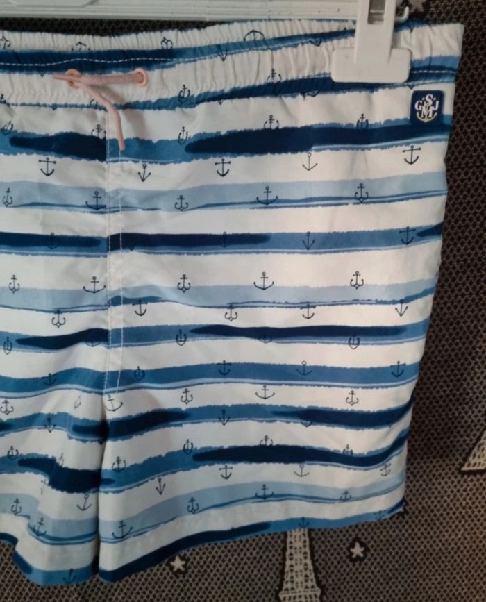 Short de plage rayé ancres marine 14ans - photo numéro 2