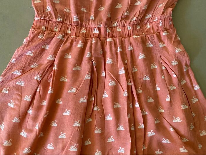 Robe d’été rose corail avec cygne et noeud dans le dos taille S - photo numéro 19