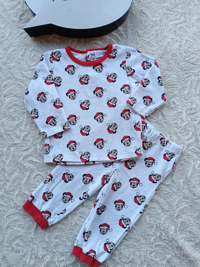 Pyjama velours 2 pièces Garçon 18 mois Mickey père noël Disney - photo numéro 2