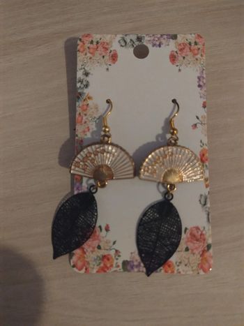 Boucles d'oreilles éventail faites main