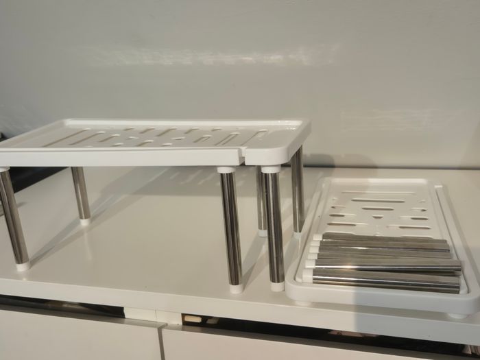 Lot de 2 étagères à cloisons superposables extensible, étagère de rangement multifonctionnelle. - photo numéro 4