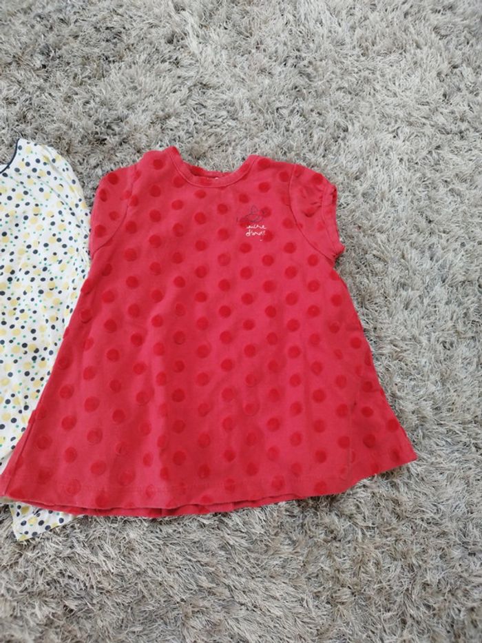 Lot de deux robes bébé fille été manches courtes 6 mois - photo numéro 2