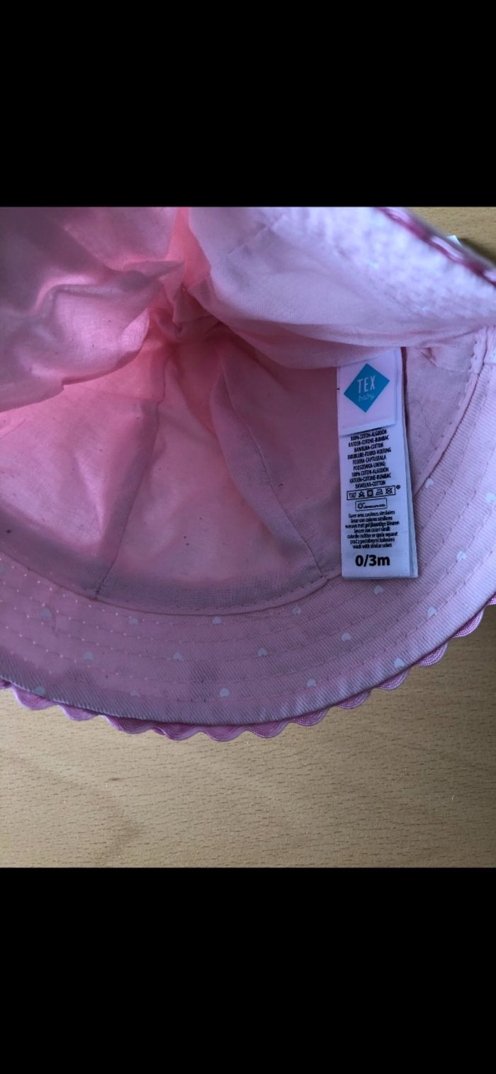 Chapeau fille rose tex baby 0/3 mois - photo numéro 2