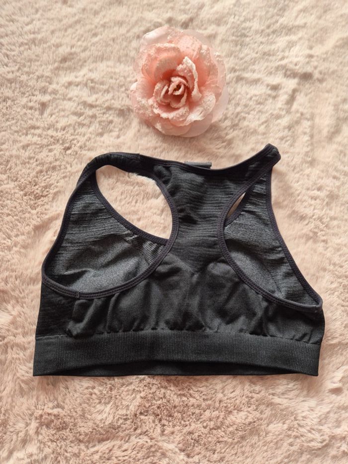 Brassière de sport gris décathlon  taille xs - photo numéro 3