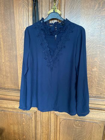 Blouse dentelle bleu