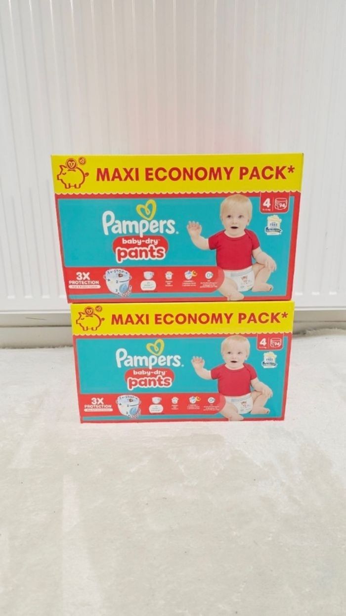2× Couches Pampers Pants Taille 4 MAXI PACK ×188