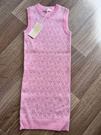 Robe débardeur en tricot métallisé à logo MK