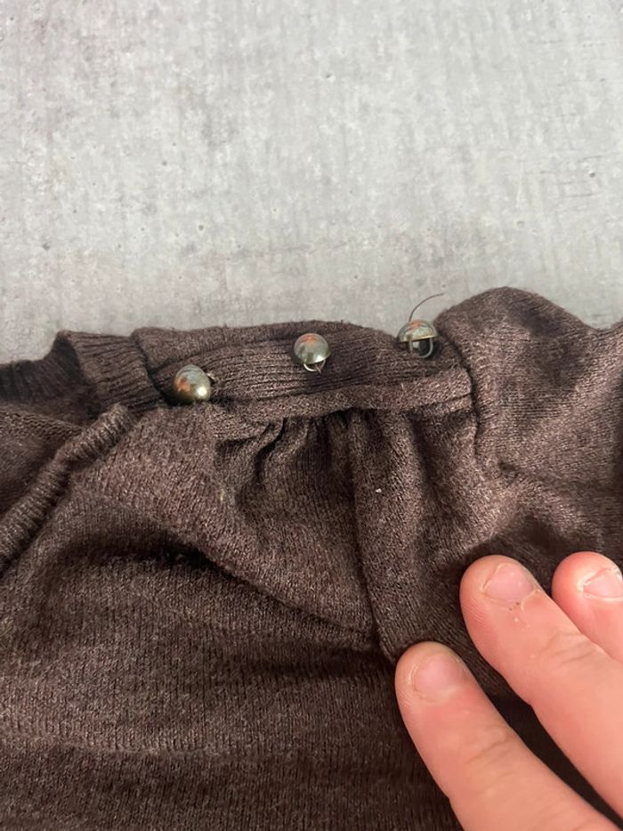 Jolie Pull Fin Marron naf naf taille L - photo numéro 2