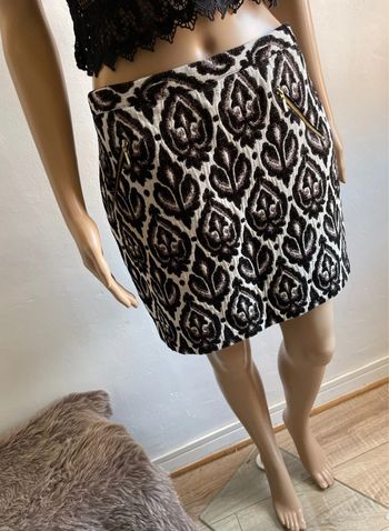 Mini-jupe Naf Naf - Motif baroque Noir & Blanc - T.42