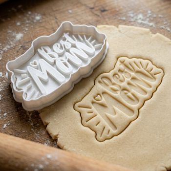 Emporte-pièce Best Mom Fête des Mères - Découpoir pour Biscuits Sablés et Pâte à Sucre