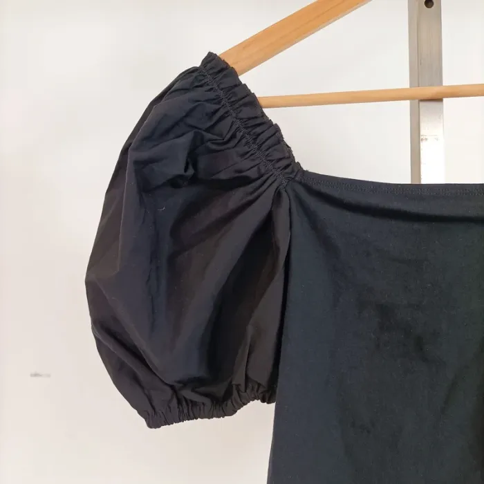 Top noir à manches ballon – Topshop – Taille 38 (M) A672 - photo numéro 3