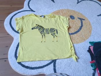 T-shirt court crop top à nouer jaune zèbre Okaïdi 8 ans