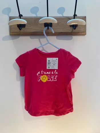T-shirt rose manches courtes Pat et ripaton