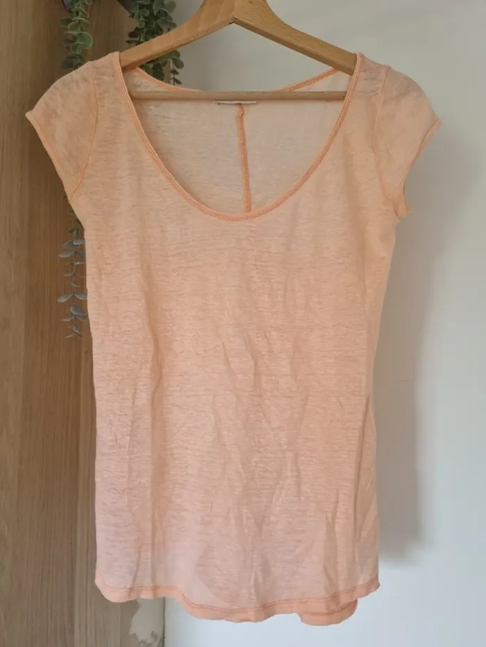 Tee-shirt fluide abricot