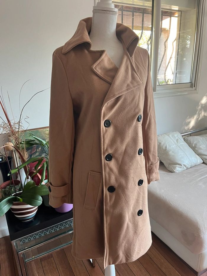 Manteau long et chaud coupe trench taille L parfait état - photo numéro 4