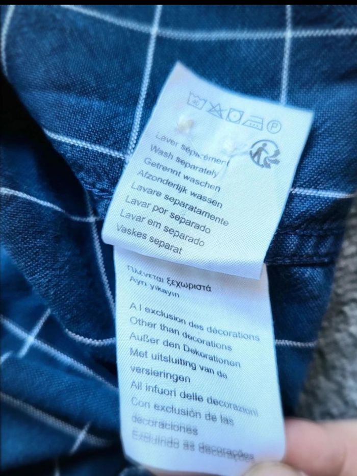 Chemise Lacoste Bleu à Carreaux Blanc - Manches Longues - Taille L - 100 % Coton - photo numéro 14