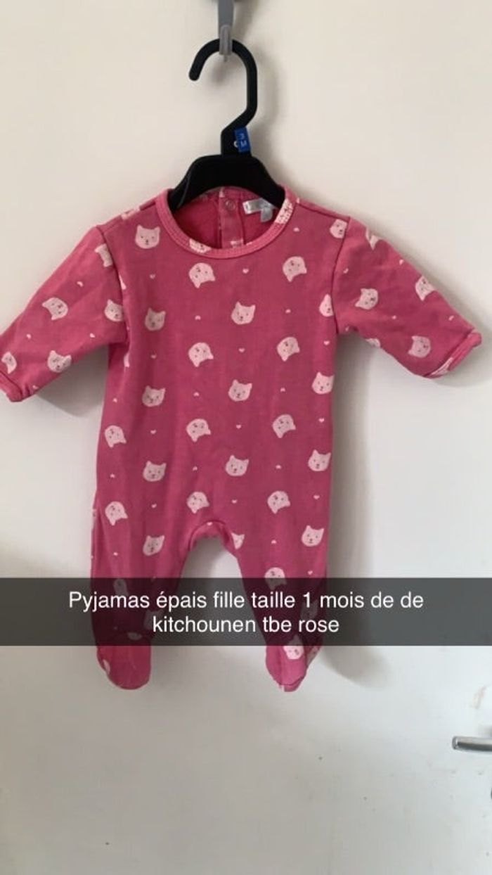 Pyjamas fille taille 1 mois