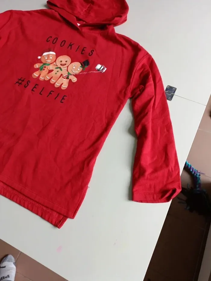 Pull de Noël ckj taille xl cookies selfie rouge - photo numéro 3