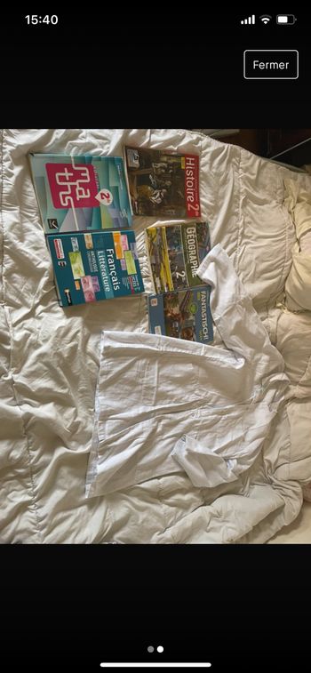 Lot de 5 manuels 2nd général + blouse