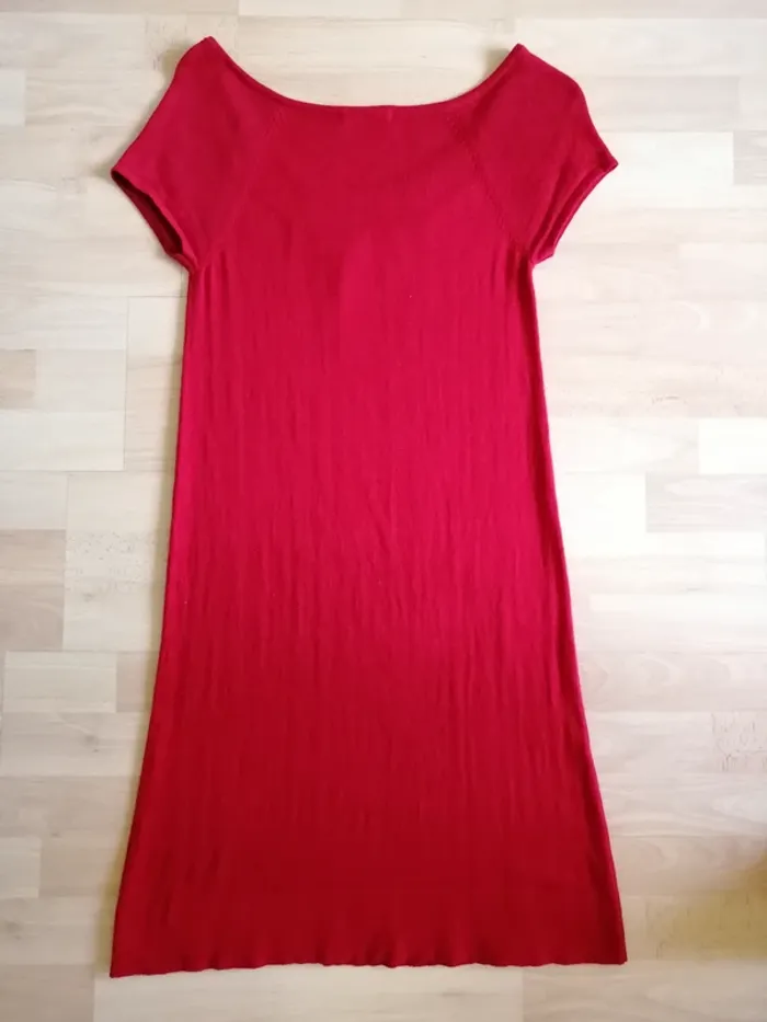 Robe rouge maille taille 40 Camaïeu - photo numéro 3