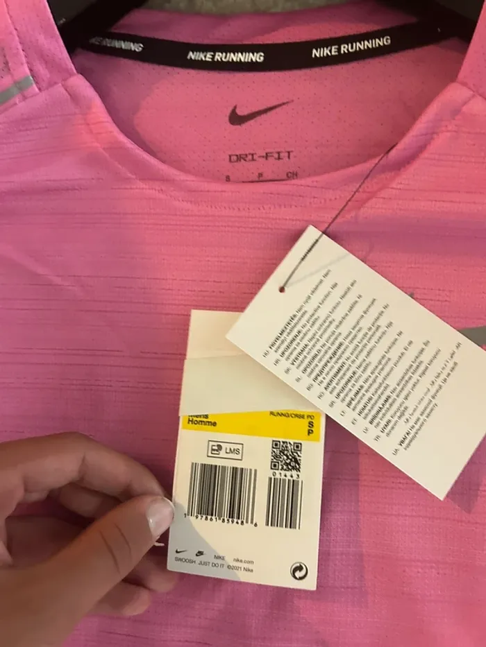 💗 T-shirt Nike Running/Miler Rose Homme – Neuf avec étiquette 💗 - photo numéro 5