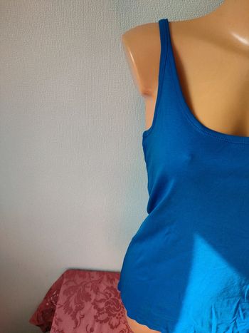 Débardeur bleu, camaïeu, T.3/M/38