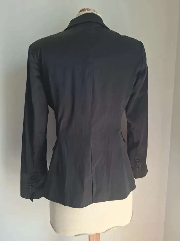 Veste satinée noire Lulumary T3 - élégante et neuve - photo numéro 5