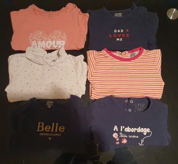 Lot t-shirts manches longues 24 mois fille