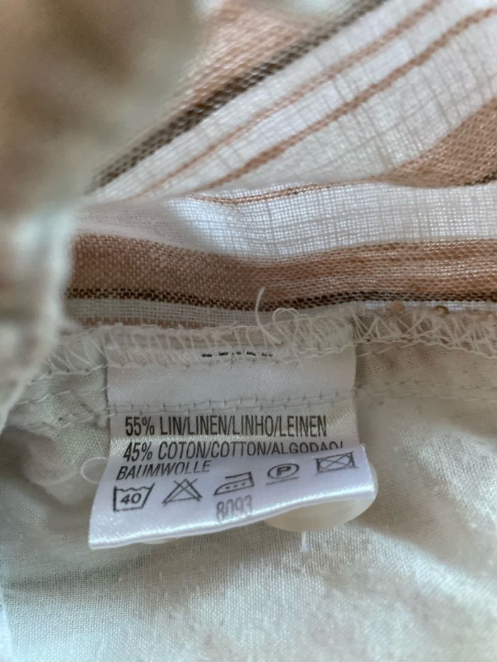 Short bermuda rayé beige et blanc 4 ans Vertbaudet - photo numéro 5