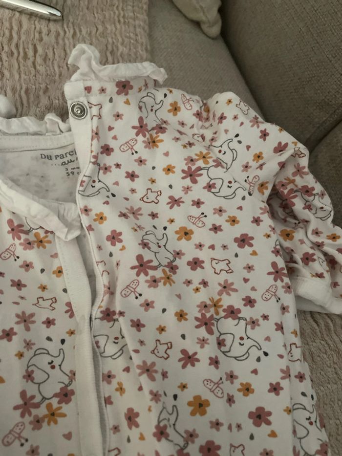 Pyjamas coton 3 mois à motif - photo numéro 5