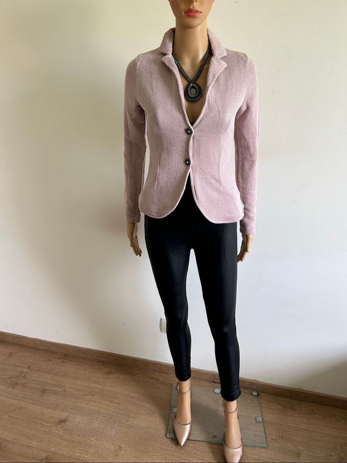 Veste rose claire pailletée Amelie&Amelie taille L TBE (taille petit) - photo numéro 3