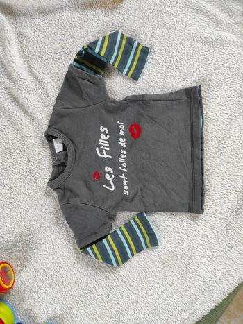 Tee shirt manche longue les filles folles de moi.