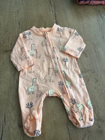 Pyjama grenouillère 1 mois coton girafe