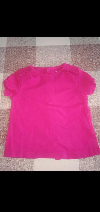 Tee shirt 6 mois rose manches courtes kitchoun