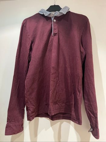 Polo Celio violet aubergine manches longues