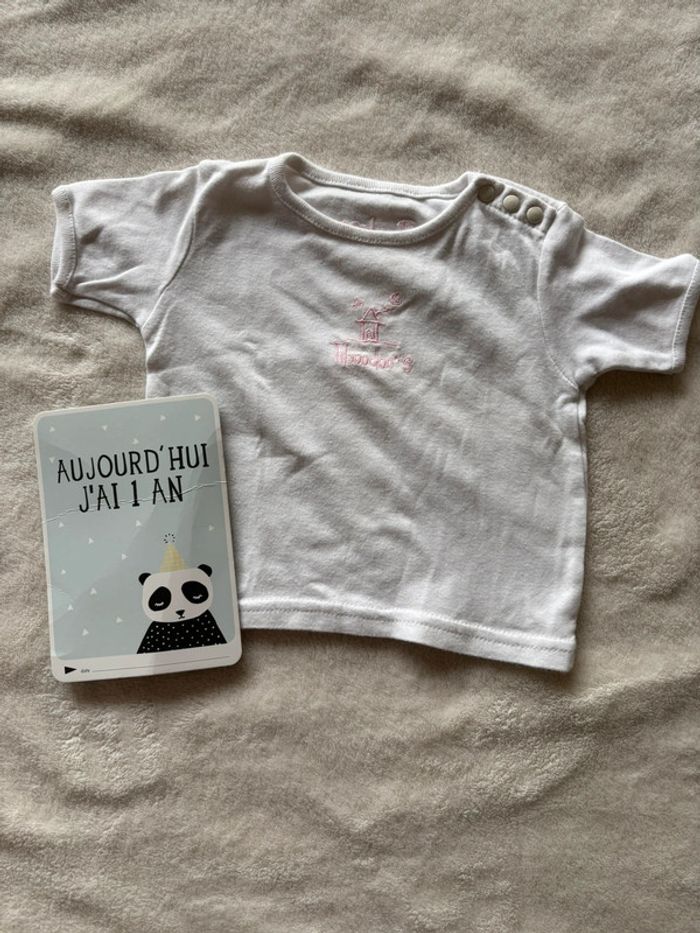 Teeshirt blanc manche courte bébé fille