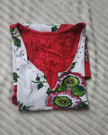 Tunique Desigual rouge et blanche à motifs – Taille 36