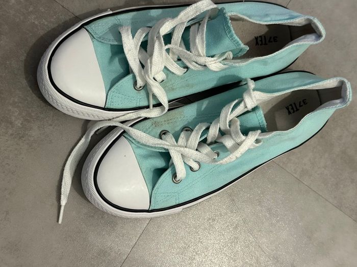 Baskets bleu menthe – taille 37 - photo numéro 5