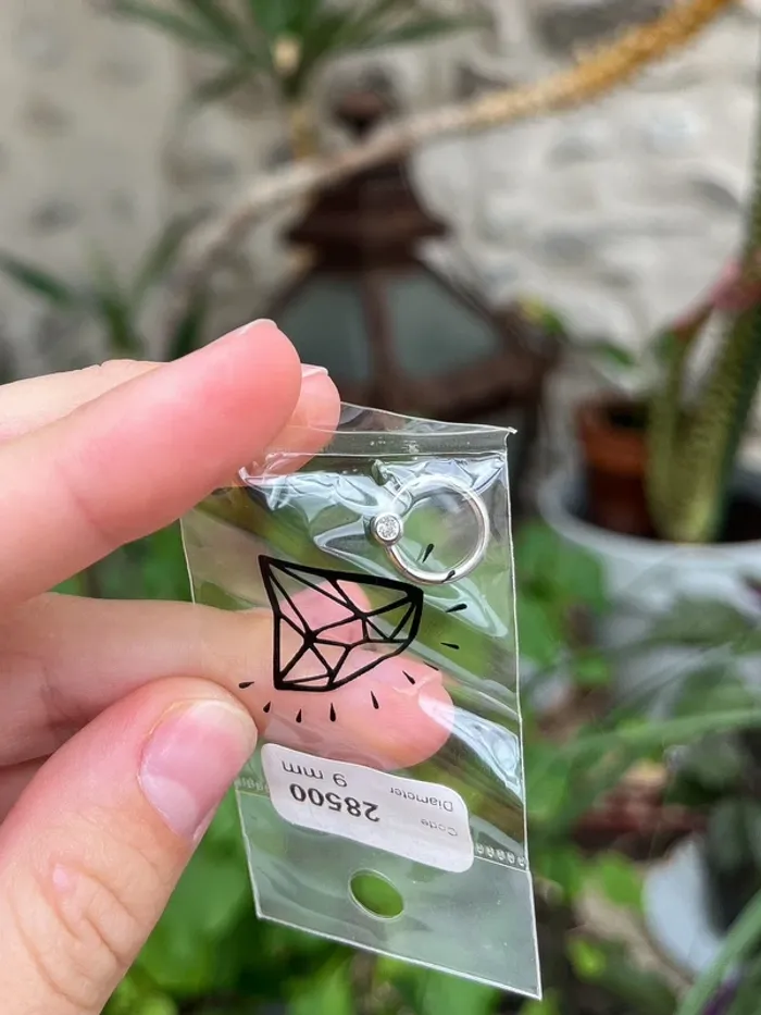 Piercing anneau cristal septum oreille ear ring