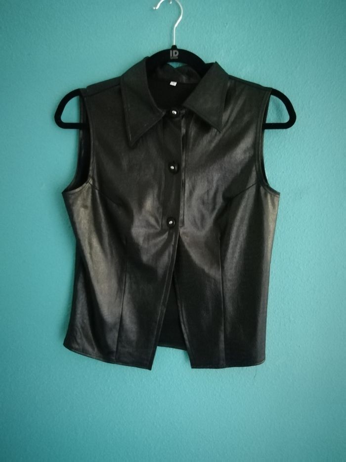 Gilet cuir sans manche - photo numéro 3