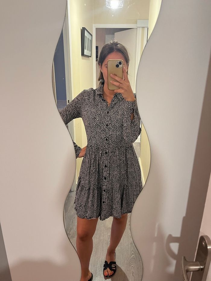 Robe manche longue à  motif
